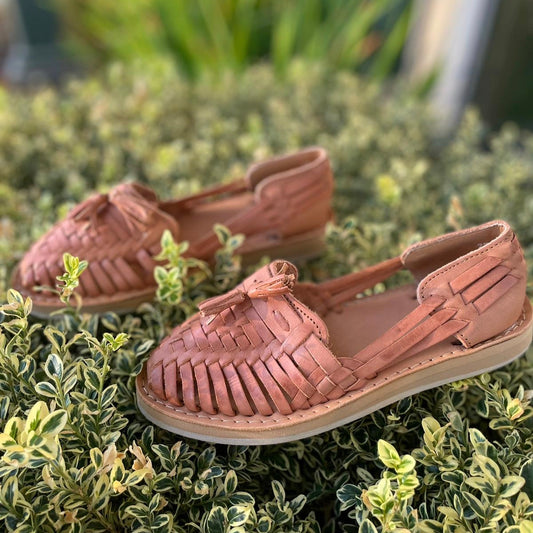 Huarache Sandals with tassel, Color Tan, Made in Mexico