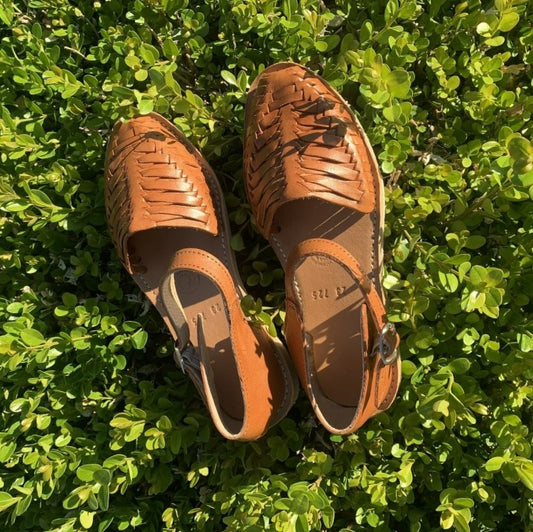 Huarache Sandal with Ankle Strap, Color Nuez Brown, Made in Mexico